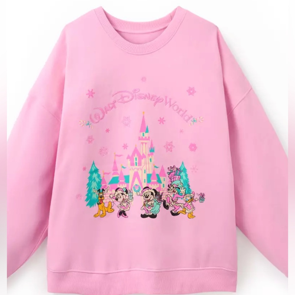 Santa Mickey Mouse and Friends Holiday Pullover Sweatshirt Walt Disney World XS